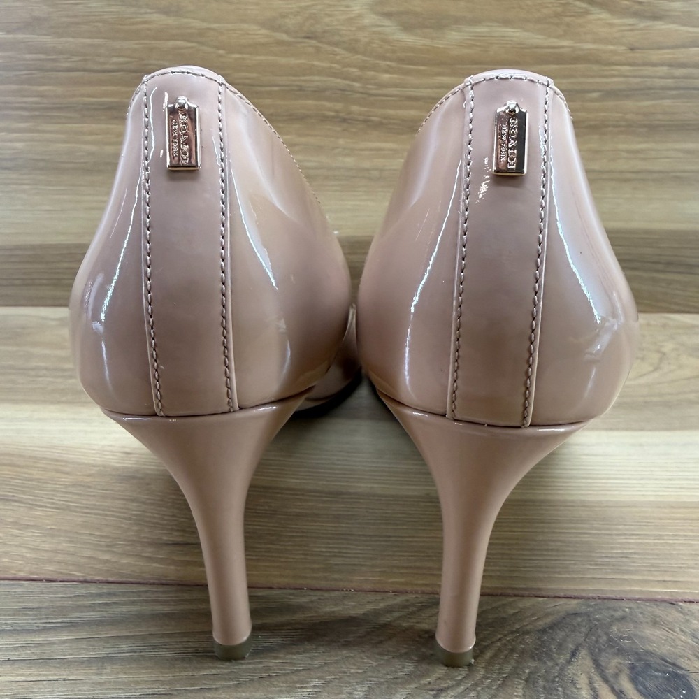 Coach Devon Pumps Womens 7.5 Nude Camel Patent Leather Mid Heel - Picture 7 of 11
